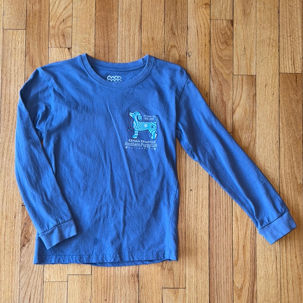 Blue Kids Girls Long Sleeve Shirt